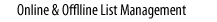 Online & Offline List Management
